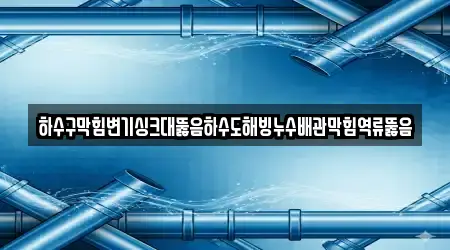 하수구막힘변기싱크대뚫음하수도해빙누수배관막힘역류뚫음