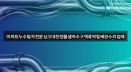 아파트누수탐지전문싱크대천정물샘하수구역류막힘배관수리업체